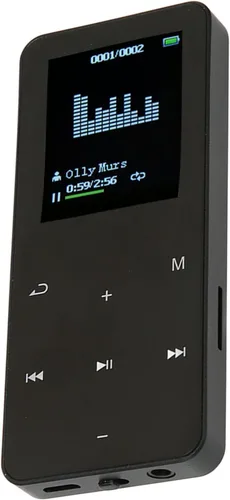 Vista 6 de Reproductor MP3 8G con Bluetooth, pantalla de 1.8 pulgadas, reproductor de música ultra delgado con reproducción de video, reducción de ruido, Negro