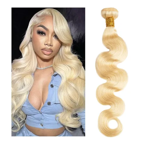 Vista 13 de Extensiones de cabello humano ondulado rubio 613 de 12 pulgadas, 100% sin procesar, grado 14A, cabello humano virgen brasileño sin procesar, 1