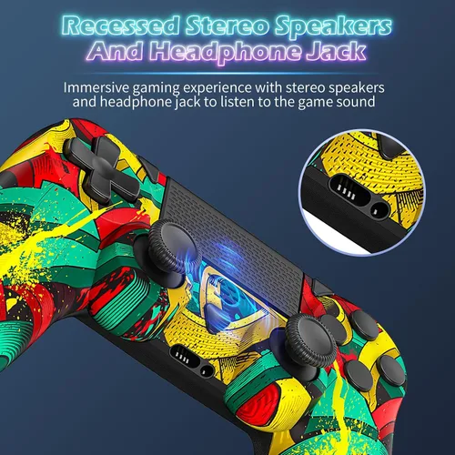 Vista 4 de 2 Pack Wireless Controller for PS4ProSlim Consoles, Compatible with Playstation 4, Steam, PC WindowsiOSAndroid with Upgraded Analog