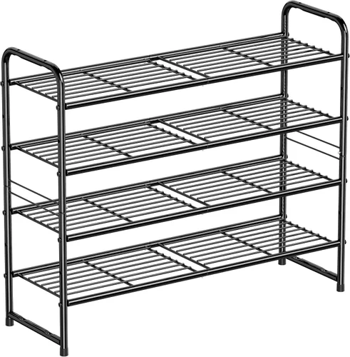 Vista 9 de SUFAUY - Estante para zapatos apilable de 2 niveles, zapatero para entrada, con gran capacidad, organizador de calzado para dormitorio, rejilla