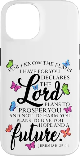 Vista 4 de iPhone 16 Christian Faith Jeremiah 29 11 Inspiring Butterfly Art Women Case