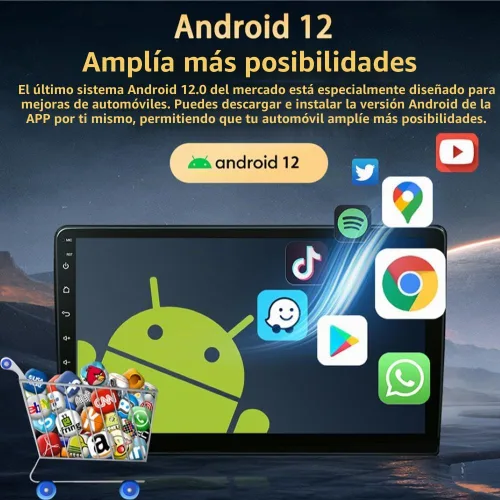Vista 4 de Radio estéreo Android 12 para Chevrolet Silverado y GMC Sierra (2014-2018). Pantalla IPS de 10 pulgadas Octa Core 4GB+64GB Carplay inalámbrico