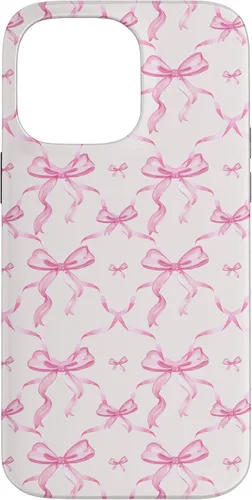 Vista 21 de Cintas y lazos estéticos rosas para iPhone 16 en estuche de acuarela