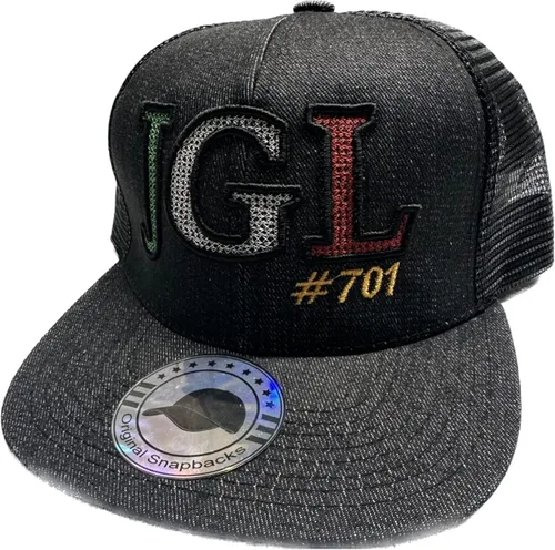 Vista 3 de JGL El Chapo 701 Chapiza - Sombrero de camionero negro bordado personalizado Camo