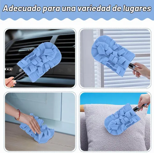 Vista 3 de Zubebe 12 piezas de repuesto de plumero de forro polar reutilizables, plumeros planos de plumas, almohadillas de limpieza lavables para múltiples