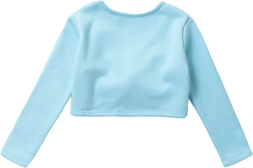 Vista 72 de JEATHA Suéter de manga larga para niñas y niñas con diseño de ballet, suéter corto para leotardo