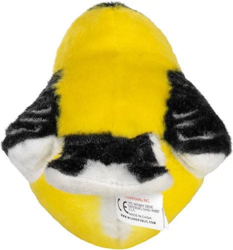 Vista 4 de Wild Republic Audubon Birds - Peluche de Jilguero Americano con auténtico sonido de pájaro, animal de peluche, juguetes de pájaros para niños