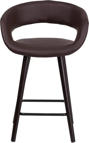 Vista 5 de Emma + Oliver - Taburete de madera de capuchino (24.0 in), color marrón