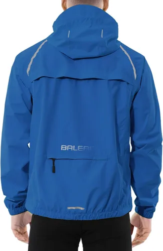 Vista 23 de baleaf Chaqueta impermeable para hombre con capucha ligera reflectante A-Negro