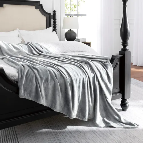 Vista 4 de JIAHANNHA Manta de forro polar de franela (50 x 60 pulgadas), manta beige para sofá o cama, 280 GSM, manta de felpa súper suave, acogedora y ligera