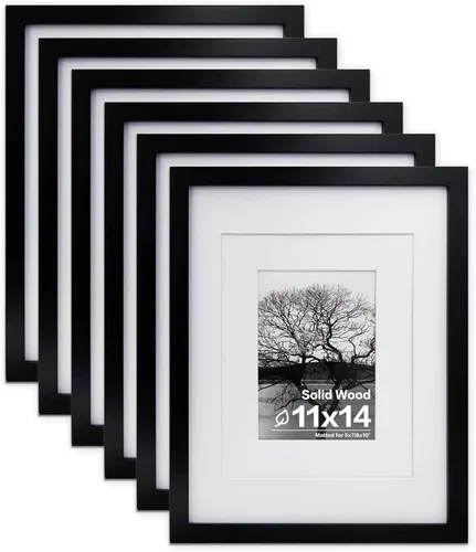 Vista 10 de Egofine - Juego de 6 portarretratos de 10 x 15 cm, hechos de madera maciza cubiertos por plexiglás 8 x 12 cm y 9 x 13 cm con paspartú o 10 x 15 cm