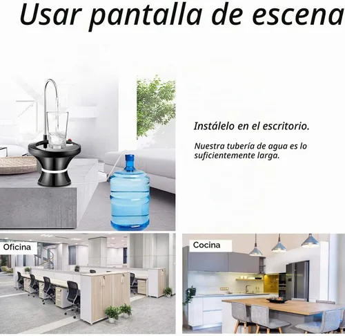Vista 6 de Bomba dispensadora de agua potable, bomba eléctrica automática para botellas de agua potable para jarras de agua de 2-5 galones, recargable por USB