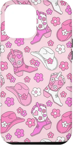 Vista 25 de iPhone 16 Pink Cowgirl Aesthetic Cowboy Boots Cowboy Hat Western Cute Case