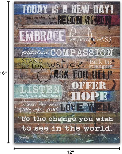 Vista 10 de Marla Rae cartel artístico de pared Today is a New Day (versión inglés), 16 x 12 pulgadas