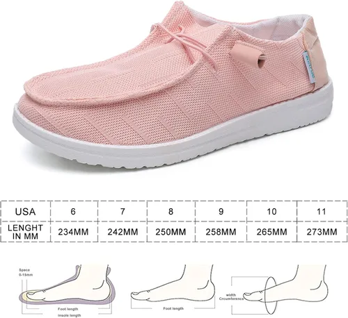 Vista 3 de Betrue Zapatos náuticos ligeros para mujer, mocasines informales, zapatos de cubierta sin cordones, tenis de lona transpirables