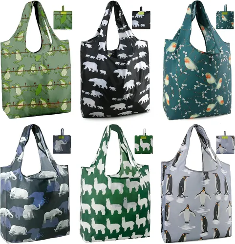 Vista 12 de Bolsas de la compra de animales reutilizables plegables bolsas de comestibles