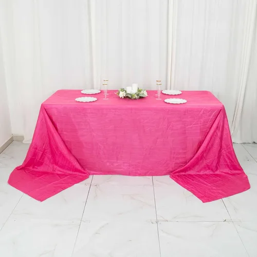 Vista 50 de Tableclothsfactory Mantel rectangular de tafetán arrugado de acordeón azul polvoriento, de 60 x 102 pulgadas, perfecto para ceremonias de boda
