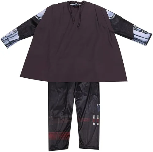 Vista 3 de nezababy Disfraz de mandaloriano para niños, disfraz de cosplay SW Boba Fett, traje de fiesta de Halloween (sin casco)