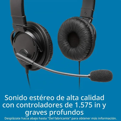 Vista 2 de Kensington Auriculares USB de alta fidelidad con micrófono (K97601WW), color negro