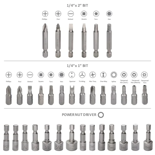 Vista 3 de KingTool Kit de accesorios de perforación y conducción (juego de 318 destornilladores y brocas KingTool)