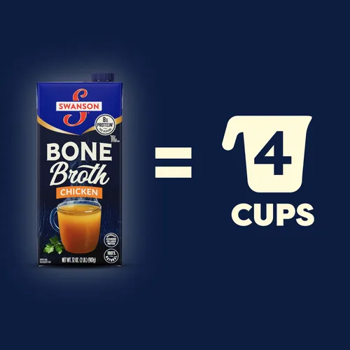 Vista 5 de Swanson - Caldo de huesos de pollo, envase de cartón resellable de 32 onzas