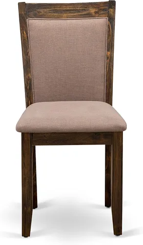Vista 8 de East West Furniture F2MZ7-748 - Juego de mesa y sillas de cocina de 7 piezas que consta de una mesa redonda de comedor con pedestal y 6 sillas