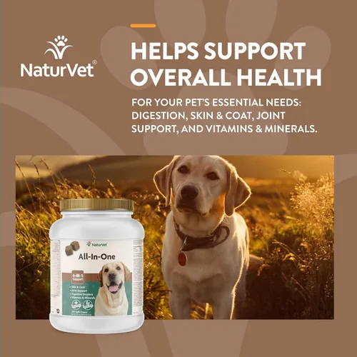 Vista 3 de NaturVet Probióticos y enzimas avanzados - Apoya y equilibra a las mascotas con estómagos sensibles - 240 unidades y suplemento todo en uno