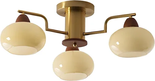 Vista 12 de KCO Lighting Lámpara de Techo Dorada de 3 Luces con Globo de Cristal Chandelier Sputnik Vintage Accesorio de Lámpara de Techo Sputnik Chandelier