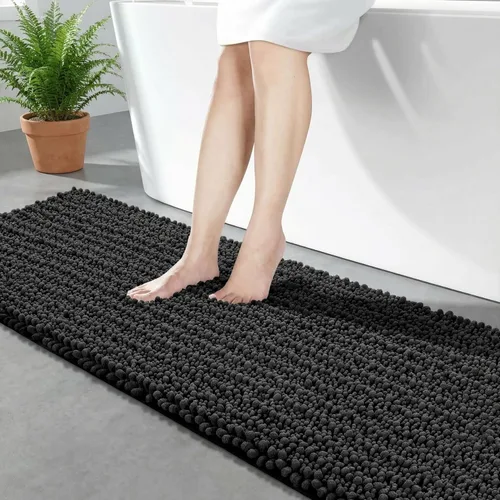 Vista 16 de Disolla Alfombra de baño pequeña, antideslizante, lavable, color beige, 17 x 24 pulgadas, súper absorbente, suave, alfombra de baño de felpilla