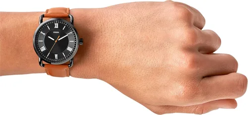 Vista 4 de Fossil Copeland - Reloj de cuarzo de acero inoxidable con correa de piel para hombre