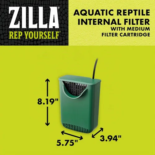 Vista 7 de Zilla Filtro de agua interno para reptiles para mascotas acuáticas, para hasta 20 galones