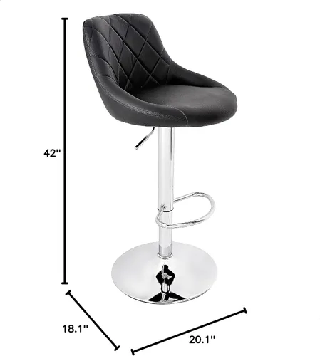 Vista 7 de CangLong Juego de taburetes de bar giratorios ajustables de altura de mostrador - Taburetes de mostrador de piel sintética con respaldo, taburetes