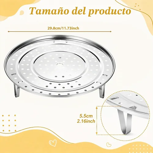 Vista 2 de Estante de vapor para ollas, estante de vapor de acero inoxidable de 11.8