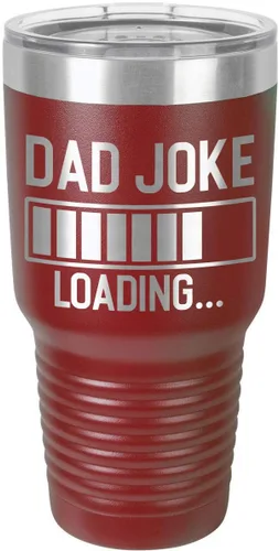 Vista 19 de Dad Joke Loading Black - Vaso de bebida de 30 onzas con popote y tapa superior deslizante, taza de viaje grabada con láser, comparación con Yeti