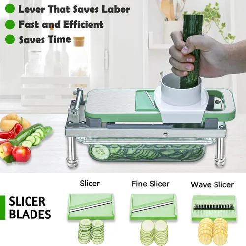 Vista 4 de Picador de verduras, picador de verduras con 10 cuchillas, cortador de cebolla con recipiente, cortador de alimentos Pro todo en 1 (10 cuchillas)