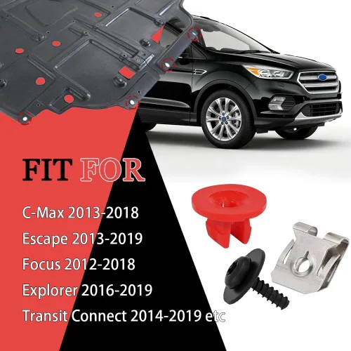 Vista 4 de 10 Juegos de Tornillos, Pernos, Tuercas y Clips T30 para Protector Contra Salpicaduras del Motor y Cubierta Inferior, Kit de Clips de Tuercas