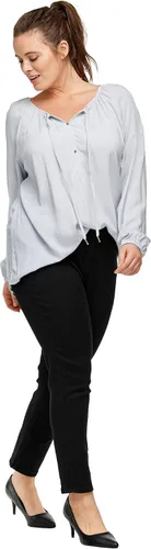 Vista 5 de Ellos Túnica campesina con cuello de corbata en talla grande para mujer