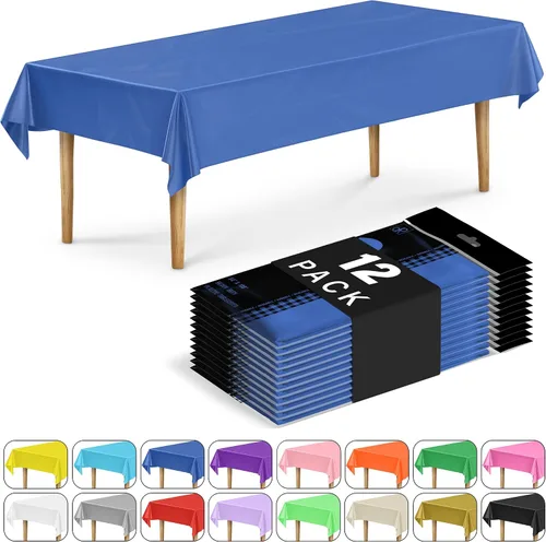 Vista 45 de DecorRack 2 Manteles rectangulares de plástico libres de BPA, 54 x 108 pulgadas, mantel de mesa para comedor, mantel rectangular para fiestas