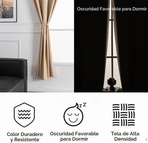 Vista 6 de NANPIPER Cortinas 100% opacas para dormitorio de 63 pulgadas de largo, juego de 2 paneles, cortinas de tratamiento de ventanas con aislamiento