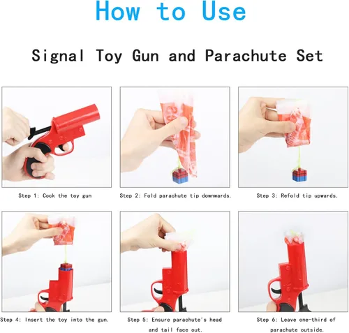 Vista 2 de Juego de pistola y paracaídas de juguete Signal: juguete innovador para niños - Enciende la imaginación y el espíritu de aventura