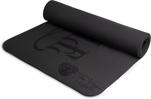 Vista 5 de Hero Lyfe - Tapete de yoga con grabado de calavera "We the People", TPE negro antideslizante, 72" x 24" x 0.236 in, tapete patriótico de fitness
