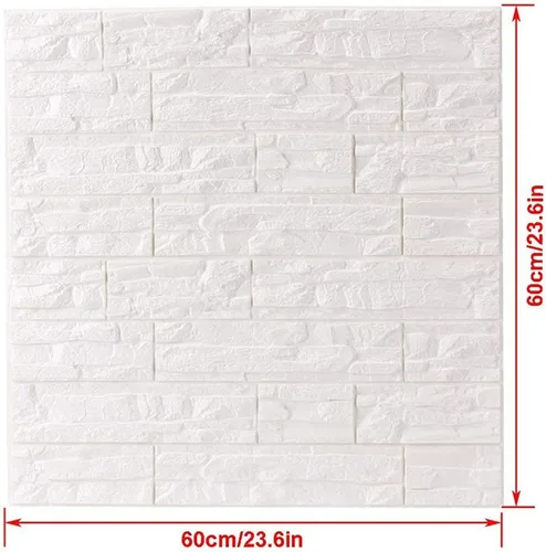 Vista 3 de ECYC Ltd 1 panel de pared de espuma 3D de 23.62 x 23.62 pulgadas, autoadhesivo, impermeable, para sala de estar, dormitorio, fondo de televisión