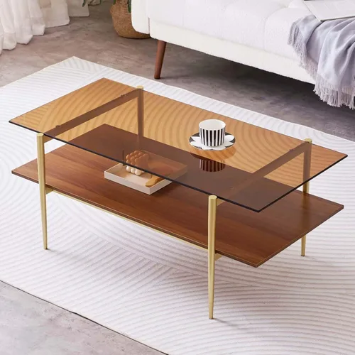 Vista 49 de LumFurn Mesa auxiliar redonda de cristal, mesa de sofá de diseño moderno de mediados de siglo para sala de estar, 18 pulgadas de diámetro x 23