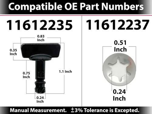 Vista 3 de APA - Tornillo y retenedor de repuesto de una pieza para Tahoe Yukon Denali 2015-2024 Cubierta de enganche transversal 11612235 11612237