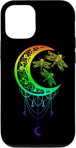 Vista 11 de Funda para iPhone 12 mini libélula, luna, diseño de mandala zen, yoga, chakras, budismo
