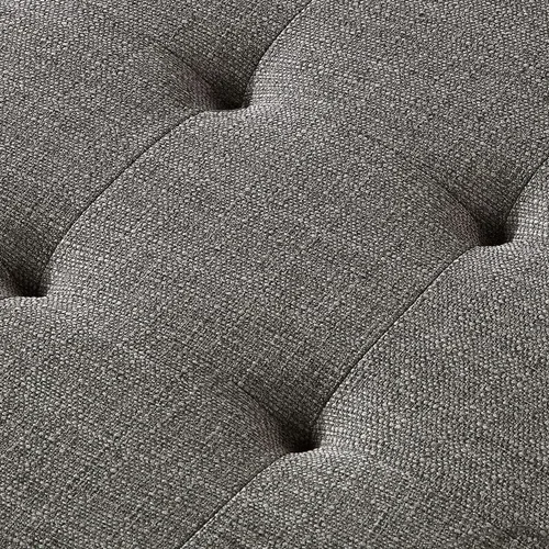 Vista 7 de 24KF Banco Otomano Grande Rectangular Tapizado con Capitoné de Tela de Lino, Banco Acolchado con Estante de Madera Maciza - Granito