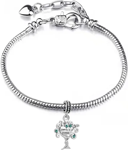 Vista 2 de NARTGO Family is Forever - Dije de árbol de la vida compatible con pulseras Pandora