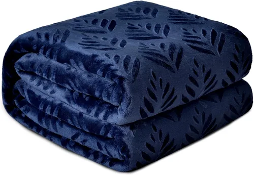 Vista 12 de Exclusivo Mezcla Manta de Vellón Tamaño King para Cama, Mantas Súper Suaves y Acogedoras para Uso Durante Todas las Estaciones, Patrón de Hojas
