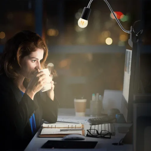 Vista 8 de Lámpara de Escritorio con Clip Portalámparas Paquete de 2 Soporte de Lámpara Flexible de Cuello de Cisne con Clip e Interruptor con Enchufes Luz