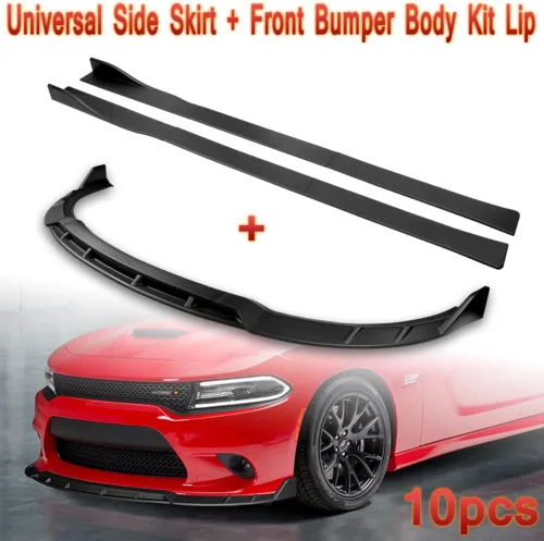 Vista 6 de Q1-TECH - Difusor de 10 piezas para parachoques delantero y falda lateral, compatible con Dodge Charger SRT 2015, 2016, 2017, 2018, 2019, 2022